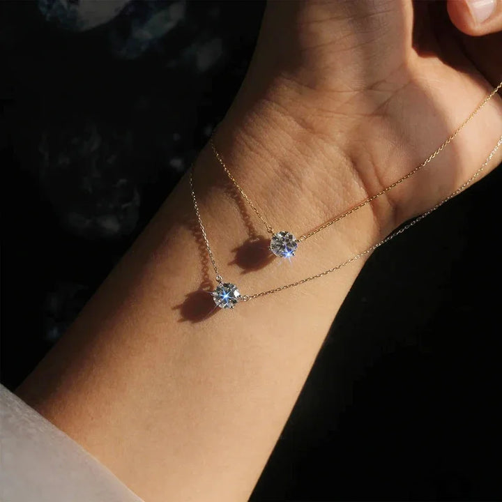 Elegante Kristall Solitär Halskette