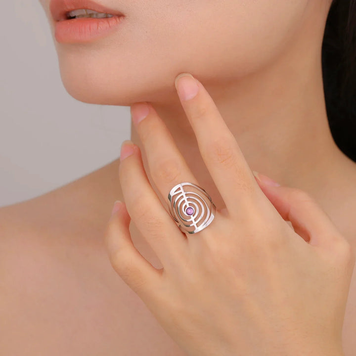 Spiralförmiger Edelstein Ring