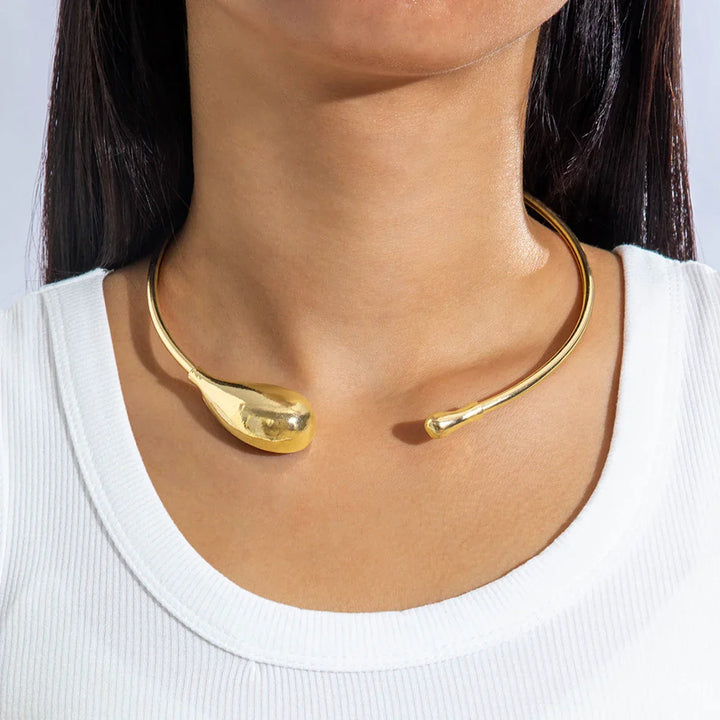 Goldene Wassertropfen-Choker-Halskette