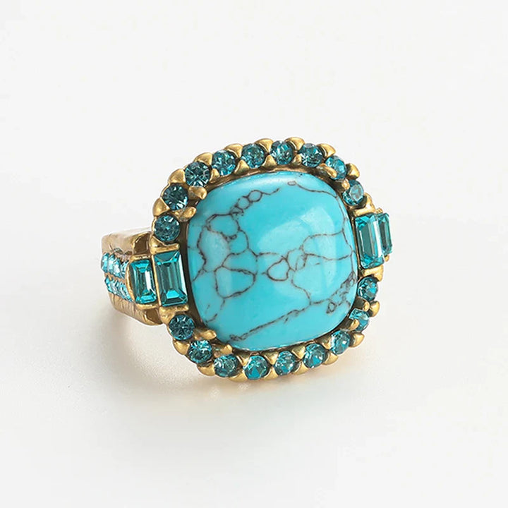 Vintage Art Deco Türkis Goldring