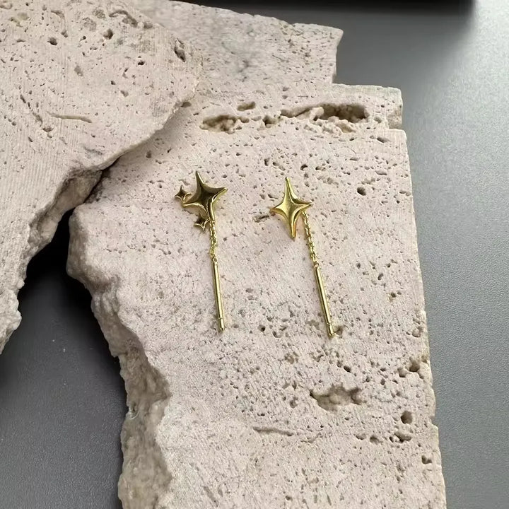 Sterlingsilber Stern Ketten Ohrringe
