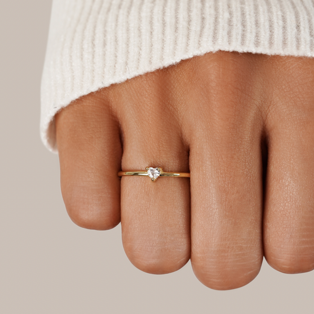 Liebes-Kristall-Herz-Ring