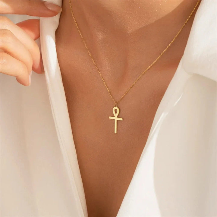 Goldener Ankh Anhänger Halskette