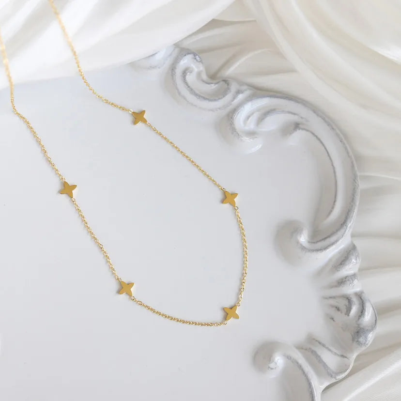 Goldene Stern Charm Halskette