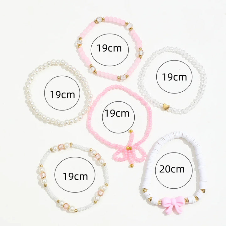 Perlen Liebe Schleifen Armband Set