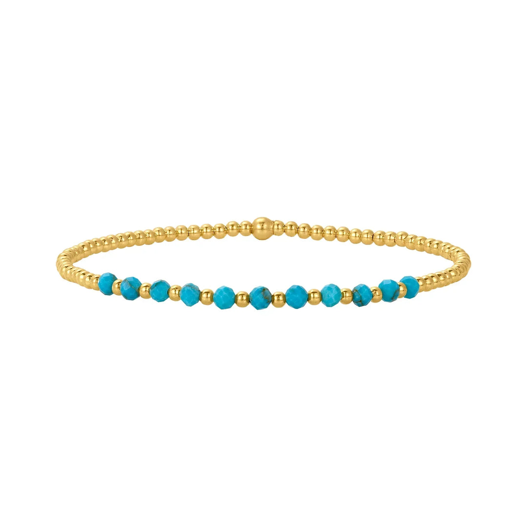 Chic 18K Gold Türkis Perlenarmband
