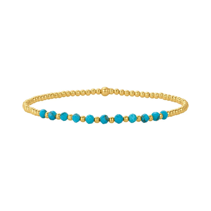 Chic 18K Gold Türkis Perlenarmband