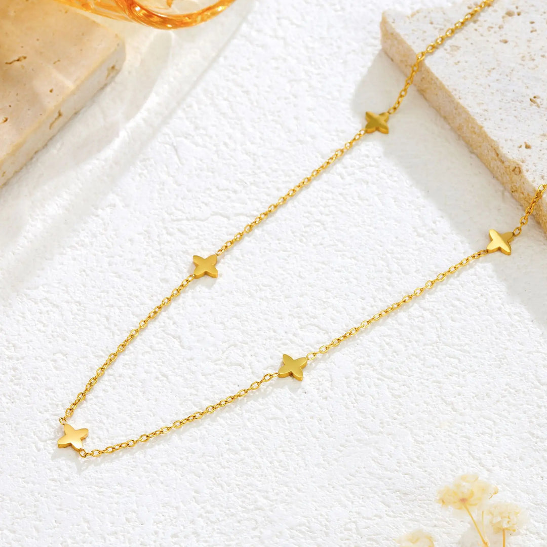 Goldene Stern Charm Halskette