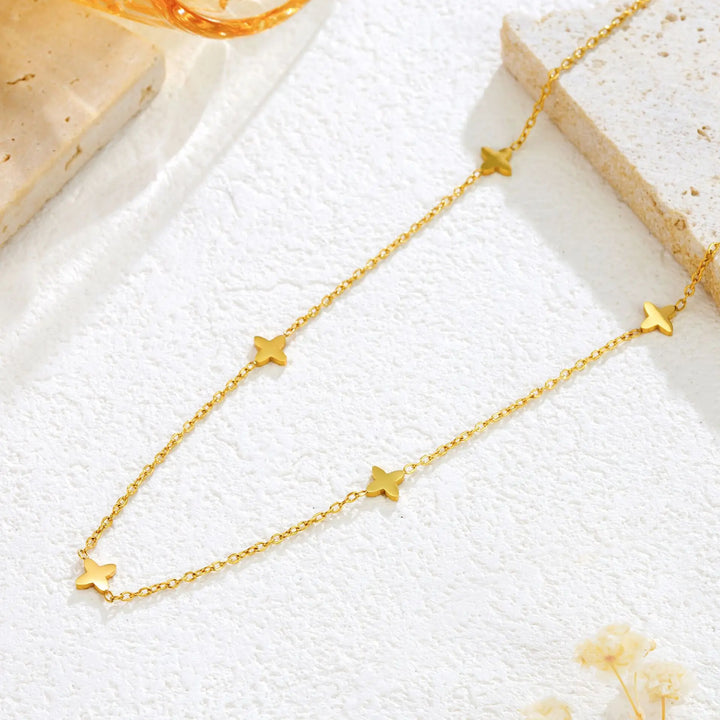 Goldene Stern Charm Halskette