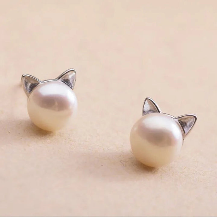 Purrfectly Elegant Perlen Katzen Ohrstecker