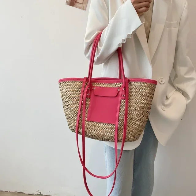 Ophelia Strandtasche aus Stroh mit Lederakzenten foto 9