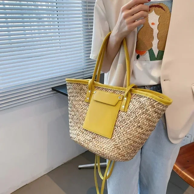 Ophelia Strandtasche aus Stroh mit Lederakzenten foto 10