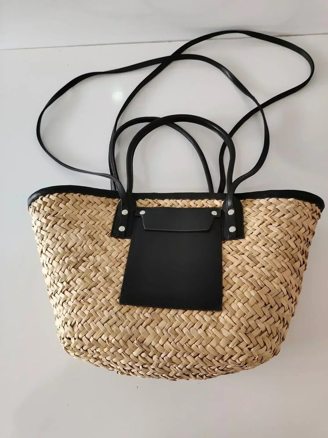 Ophelia Strandtasche aus Stroh mit Lederakzenten foto 5