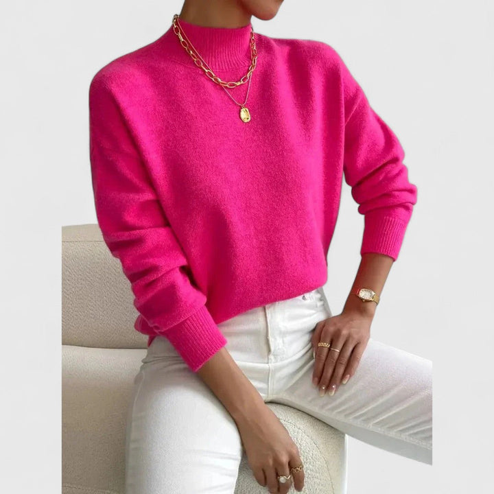 Atmungsaktive Damen Strickjacke mit Polokragen aus Baumwolle in Rosa