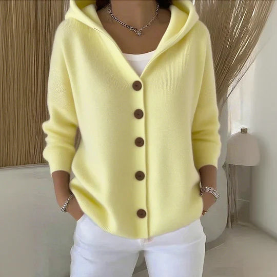 Atmungsaktive Strickjacke für Übergangssaison in Gelb
