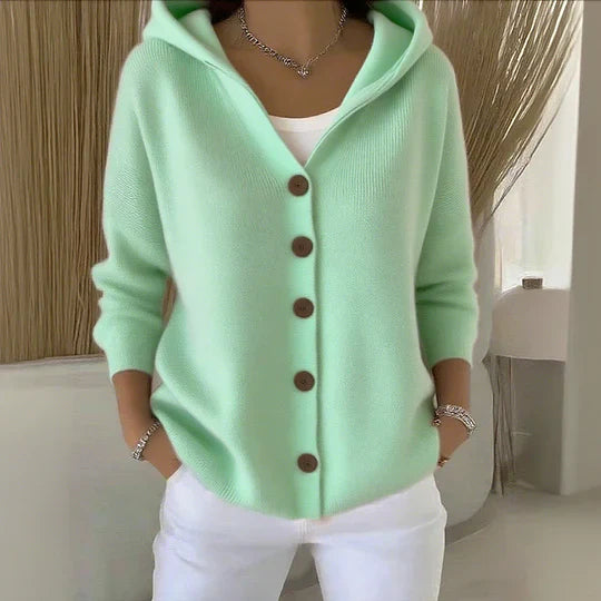 Atmungsaktive Strickjacke für Übergangssaison in Grün