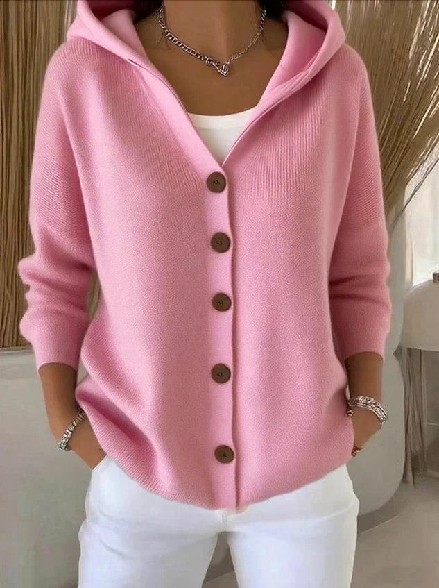Atmungsaktive Strickjacke für Übergangssaison in Rosa