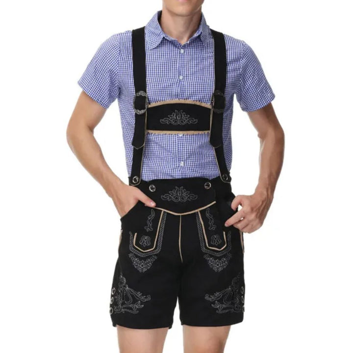Bayerische Herren Lederhose zum Oktoberfest in Blau