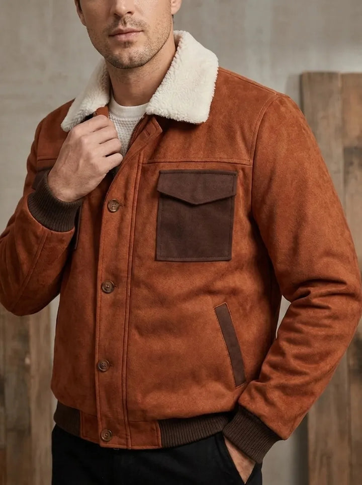 Bequeme Herren Sherpa-Jacke mit Vintage-Stil (4)