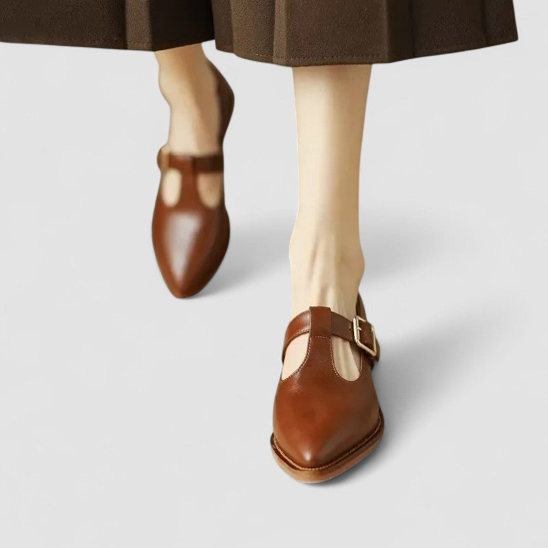 Bequeme Orthopädische Mary Janes in Braun