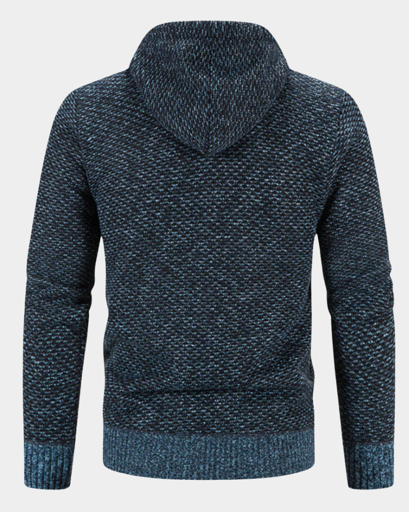 Bequemer Herren Strickpullover mit Kapuze (3)