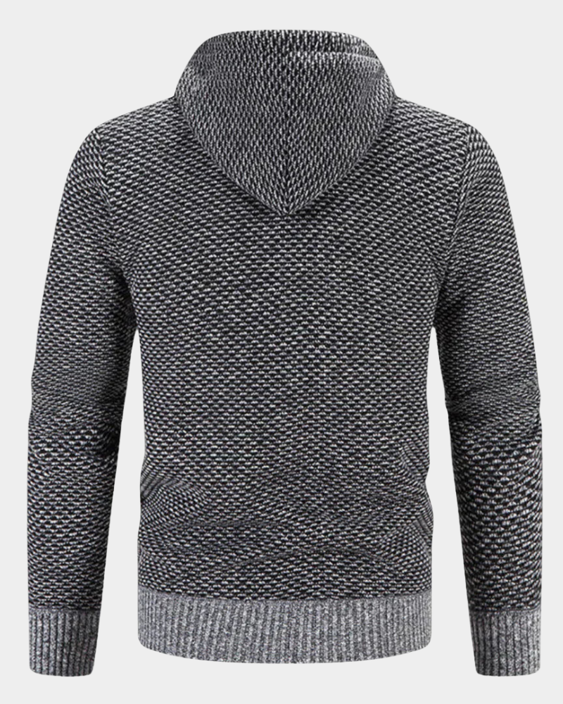 Bequemer Herren Strickpullover mit Kapuze (7)