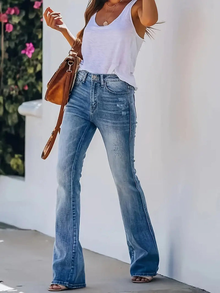 Bootcut-Jeans mit viel Stretch für Damen (2)