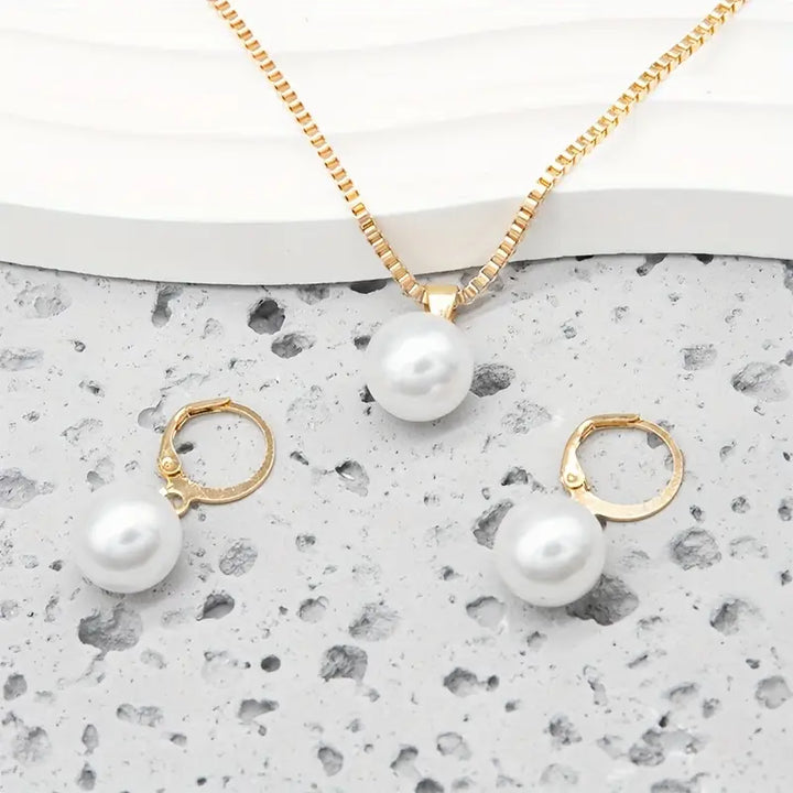 Elegantes goldenes Grace-Perlenschmuckset