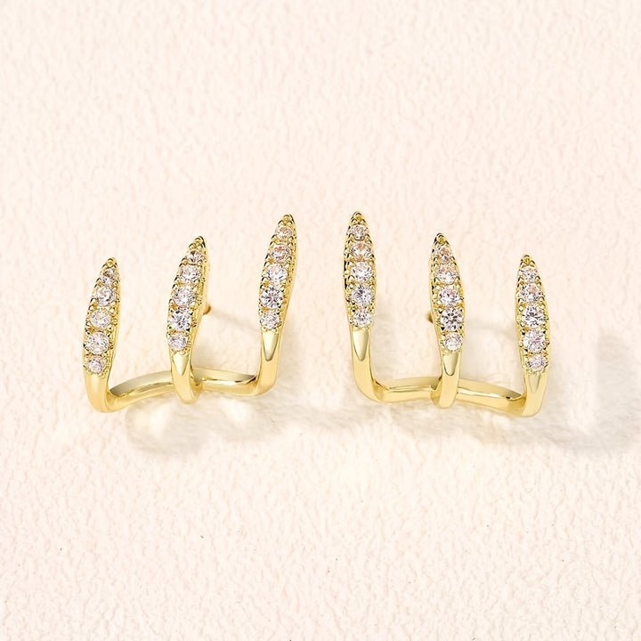 Elegante Strass Dreikrallen Ohrringe