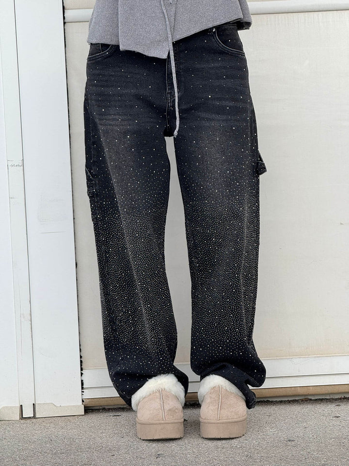 Carpenter-Style Denim-Jeans Jeans in Schwarz 1