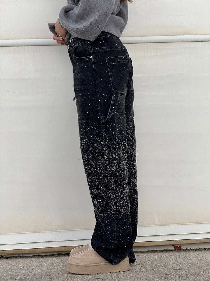 Carpenter-Style Denim-Jeans Jeans in Schwarz 3