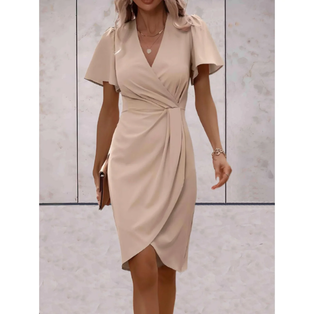 Chique Bruiloft Gastenjurk Dames met in Beige