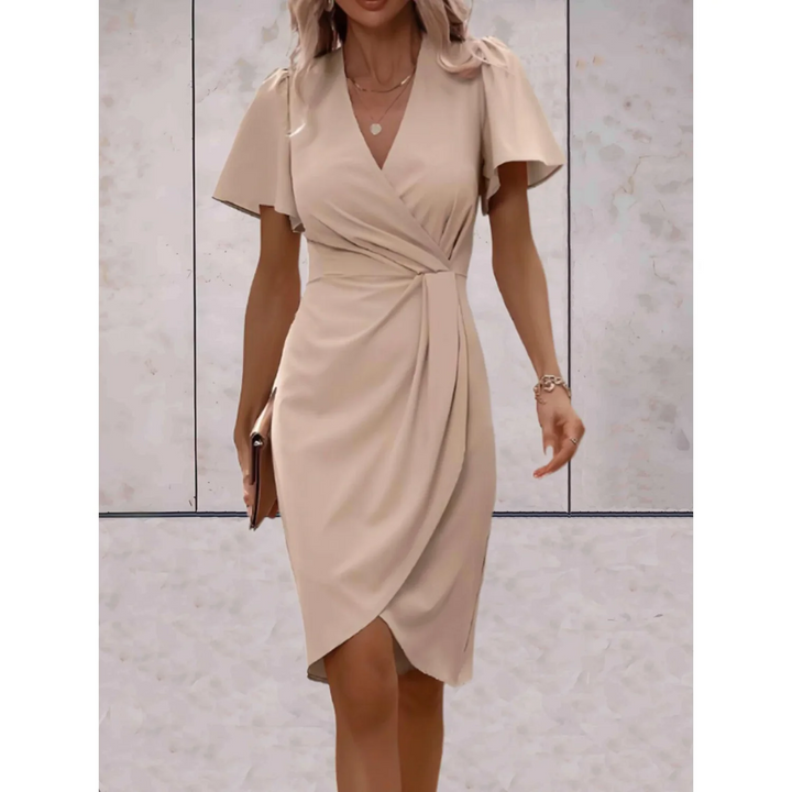 Chique Bruiloft Gastenjurk Dames met in Beige