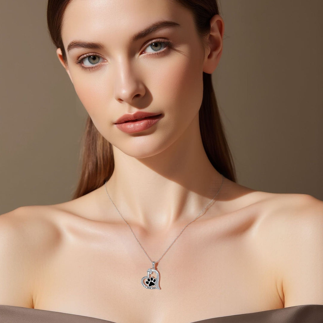 Herzlicher Pfotenabdruck Anhänger Halskette