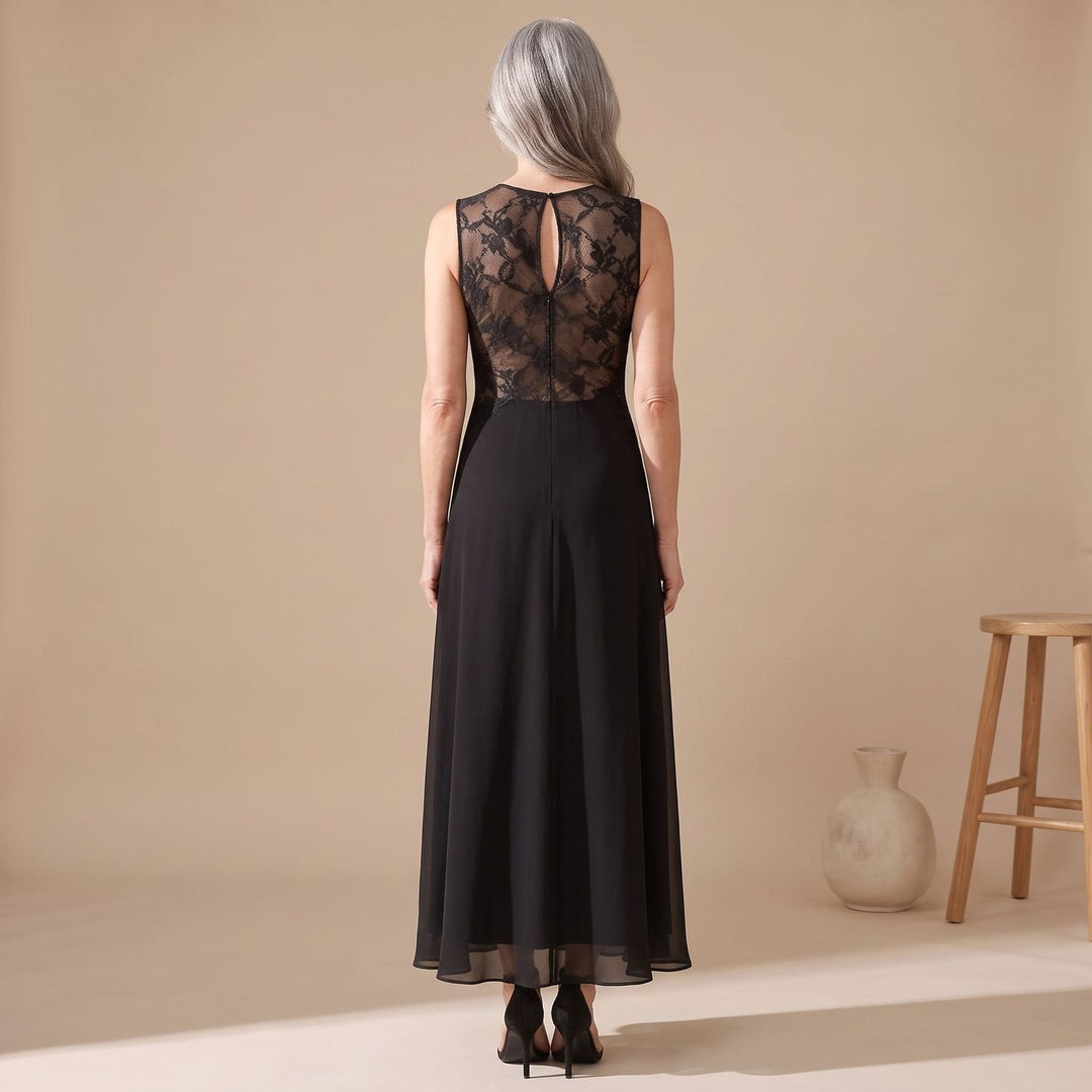 Damen A-Linien-Spitzen-Maxikleid für Hochzeitsgäste (3)
