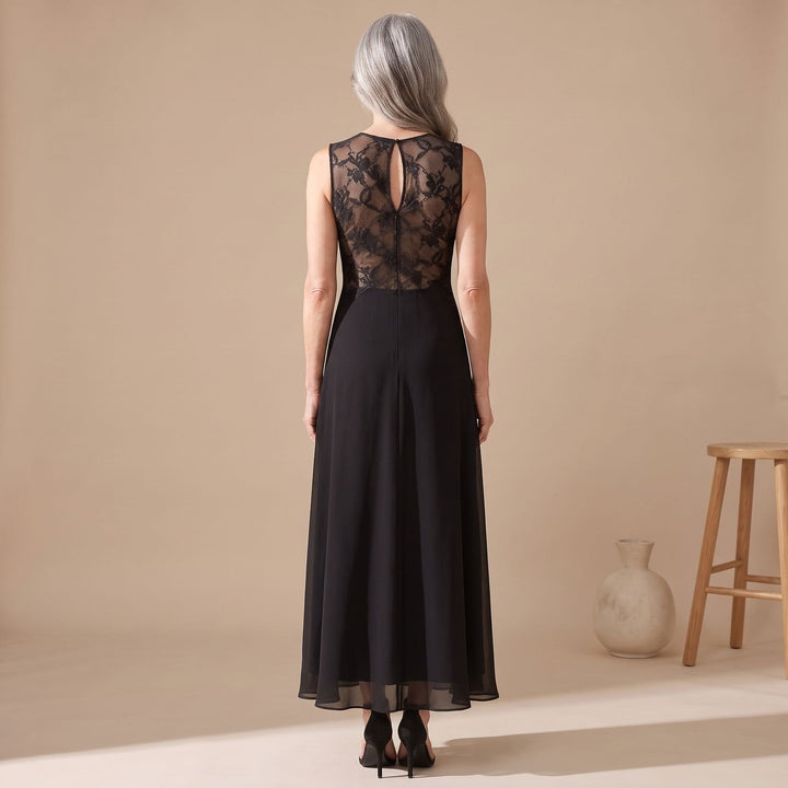 Damen A-Linien-Spitzen-Maxikleid für Hochzeitsgäste (3)