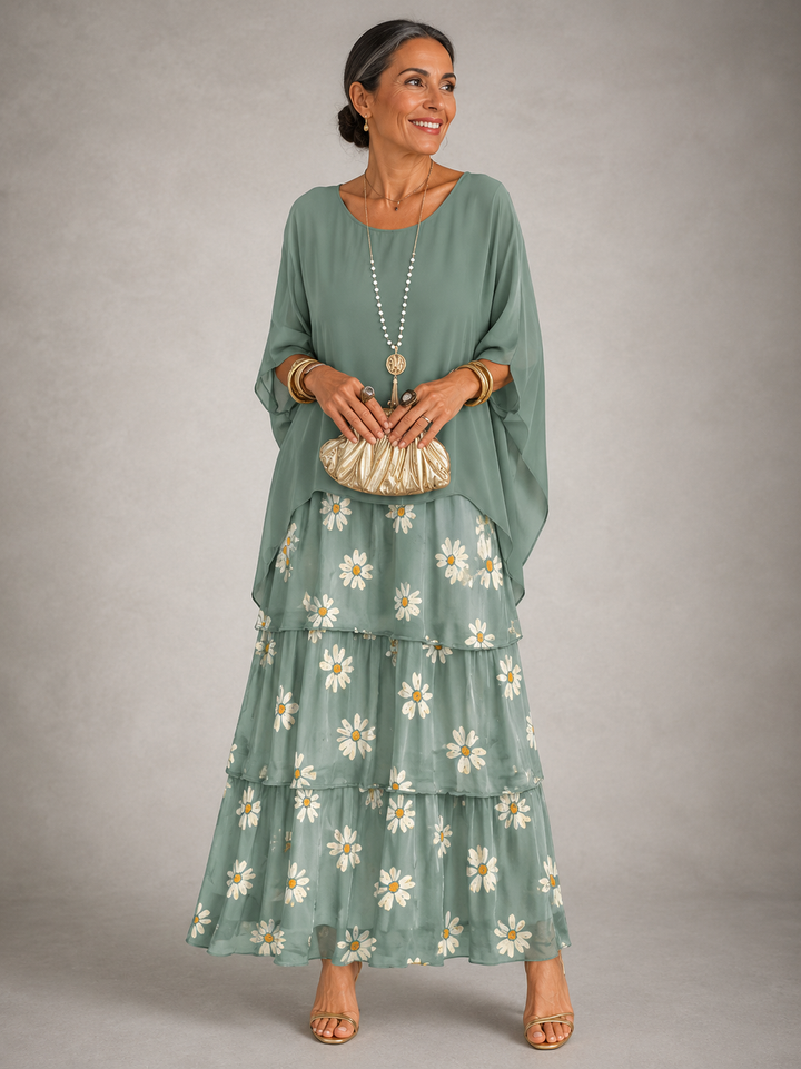 Damen Abendkleid lang für den Herbst in Faded Green
