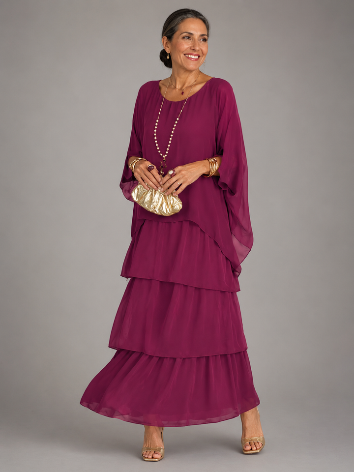 Damen Abendkleid lang für den Herbst in Lila