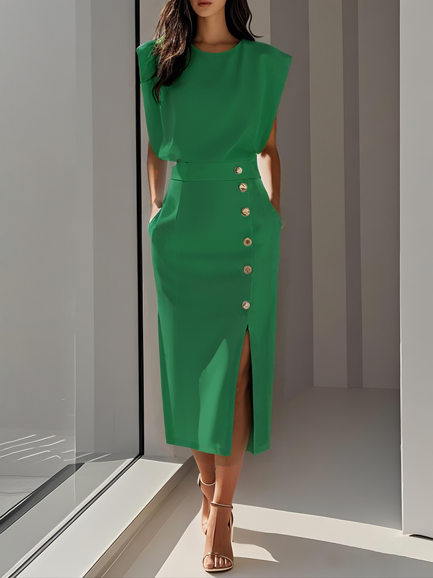 Damen Abendkleid lang für Hochzeitsgäste in Grün