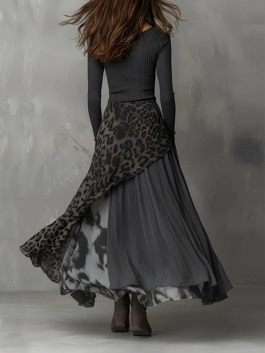 Damen Abendkleid Maxi mit Mustermix (2)