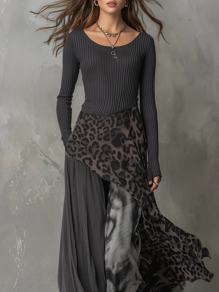 Damen Abendkleid Maxi mit Mustermix (3)