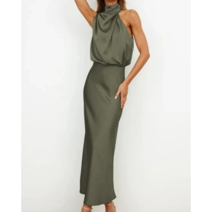 Damen Abendkleid Midi zum Ausgehen in Grün