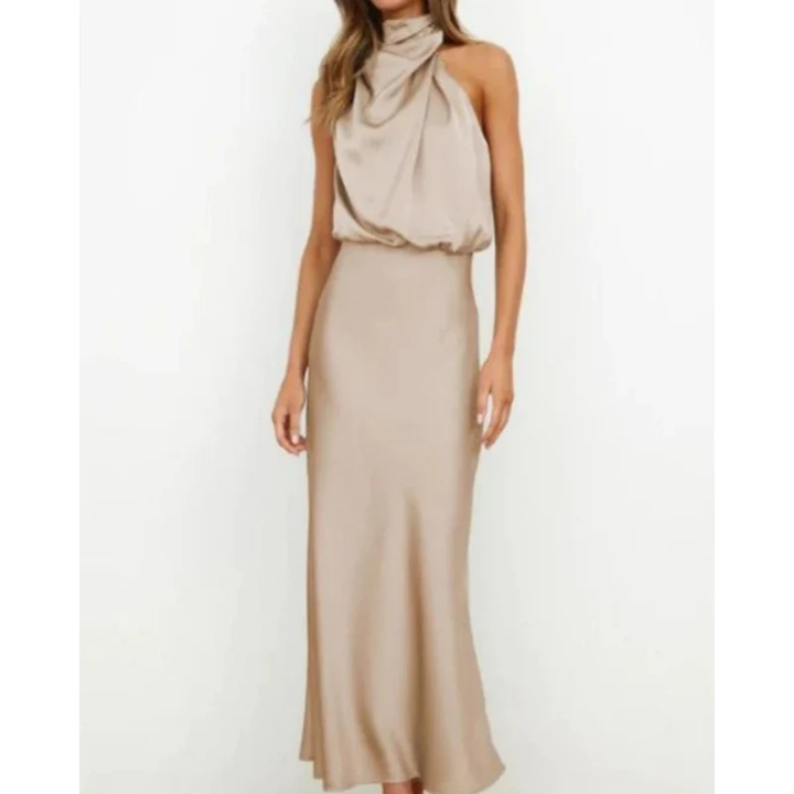 Damen Abendkleid Midi zum Ausgehen in Khaki