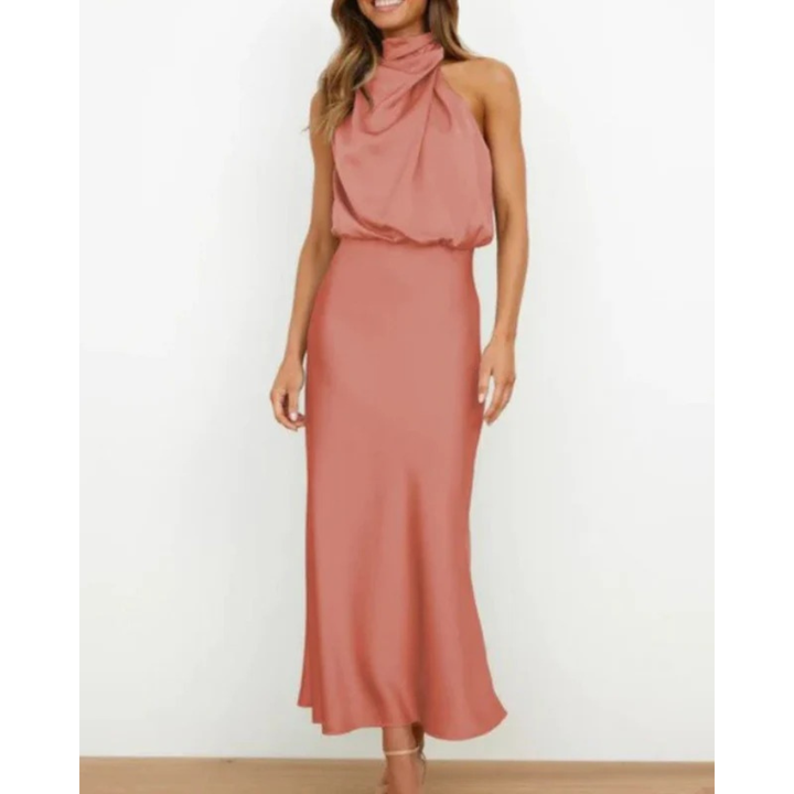 Damen Abendkleid Midi zum Ausgehen in Rot
