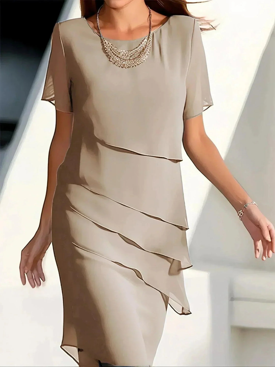 Damen Abendkleid mit Lagenlook für den Sommer (4)