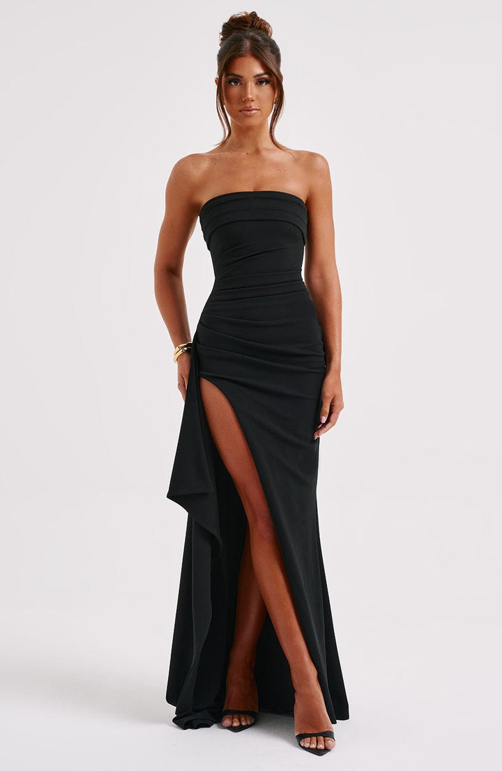 Damen Abendkleid trägerlos in Maxilänge (4)