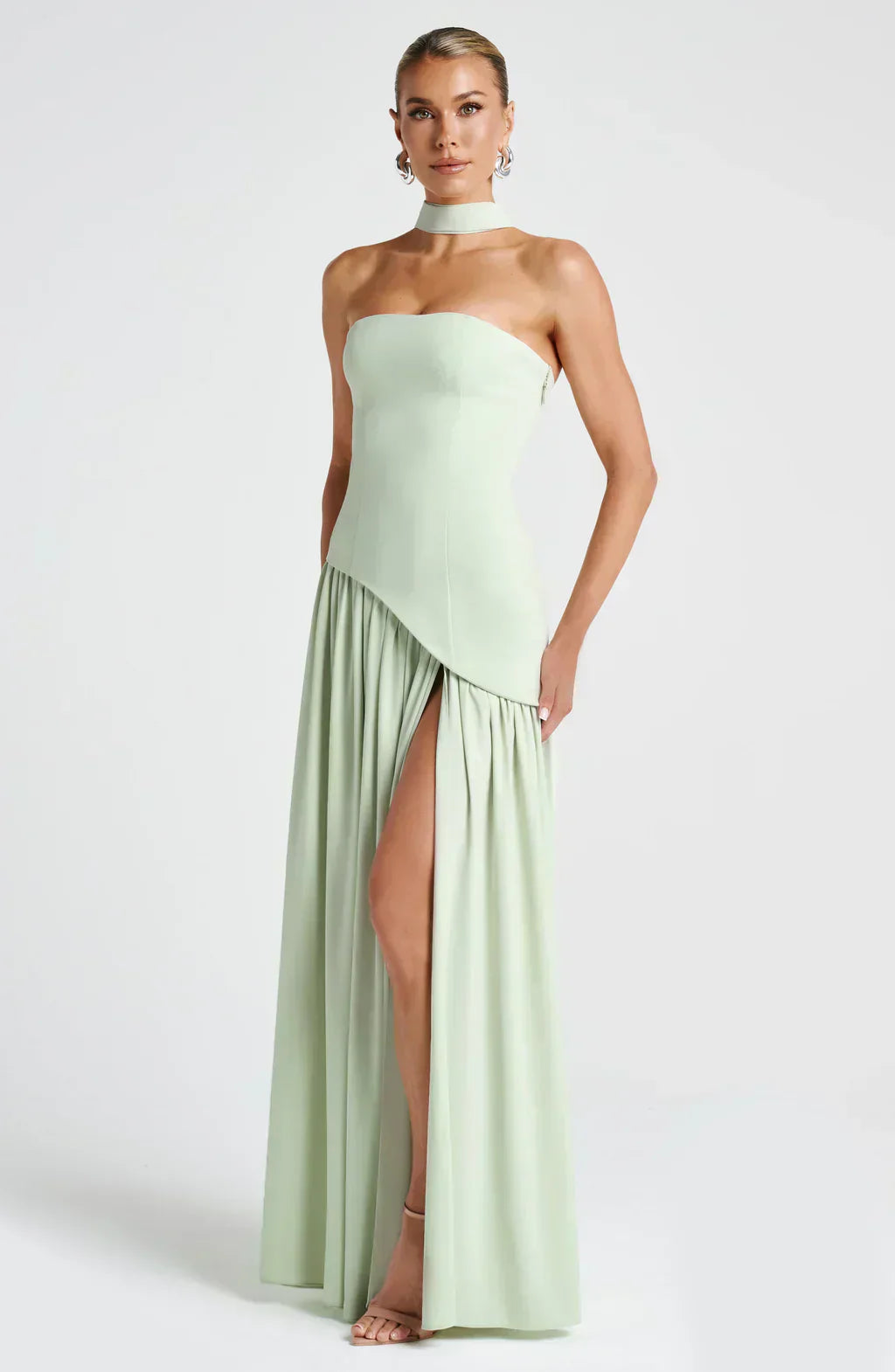 Damen Asymmetrisches Maxi Kleid für in Grün 2