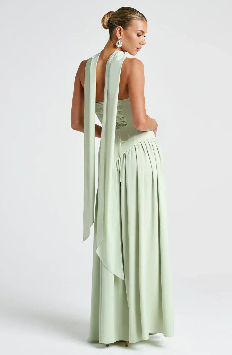 Damen Asymmetrisches Maxi Kleid für in Grün 3