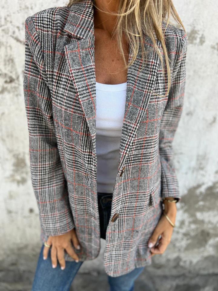 Damen Baumwoll-Jacke im Karo-Stil für den Herbst (5)