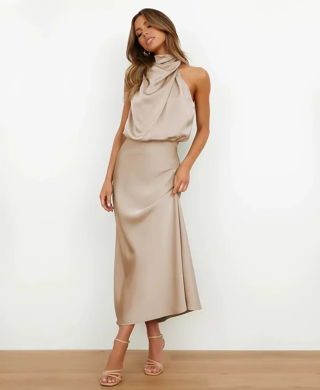 Damen Baumwoll-Midikleid für Hochzeitsgäste